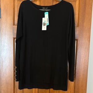 Black Long Sleeve Tunic Sweater